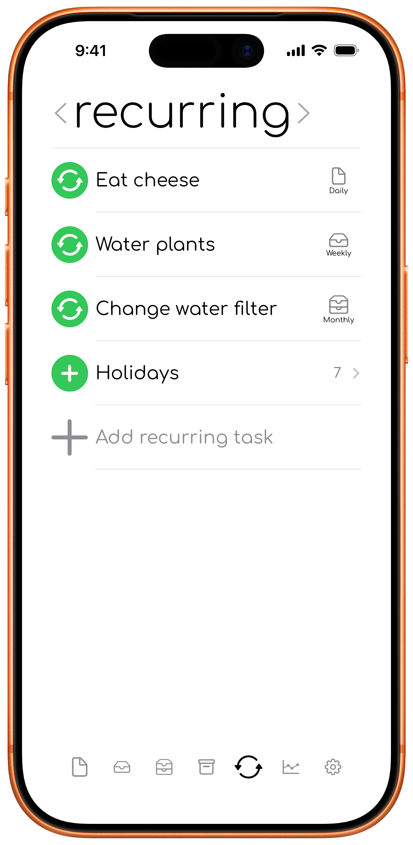 Recurring tab